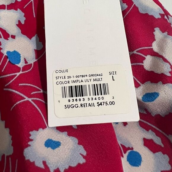 EQUIPMENT NWT Collie Lily Sz Large 100% Silk Floral Surplice Wrap Dress - Picture 5 of 15